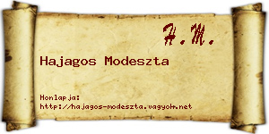 Hajagos Modeszta névjegykártya